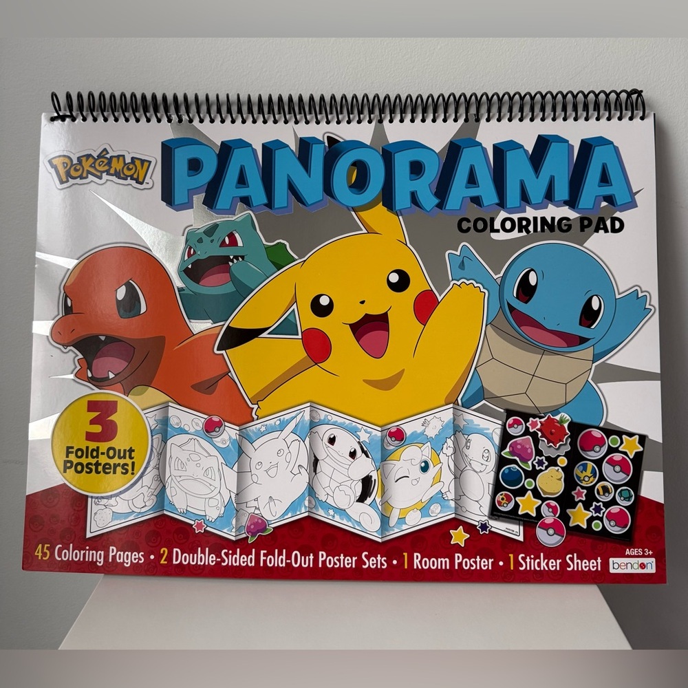 Pokemon Panorama Giant Coloring Activity Pad 45 Pages Stickers 3 Fold-Out Poster
